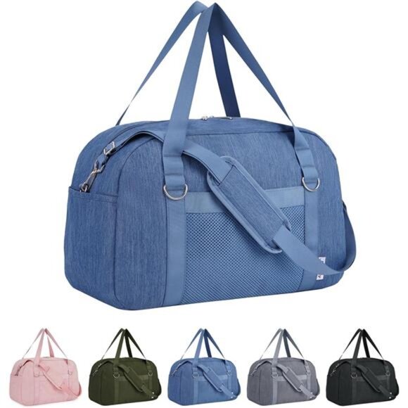 Small Duffel Bag for Traveling, Blue - Picture 1 of 6